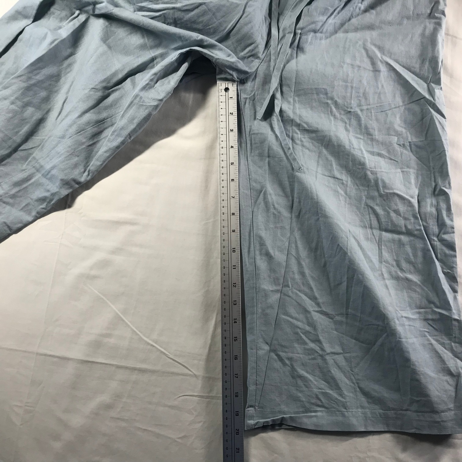 Grae Cove Light Blue Linen Cotton Wide Leg Button Front Jumpsuit Womens Sz M Nwt — image 4 of 8